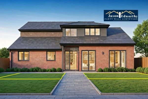 Home extension focusing on boundary line Rugby